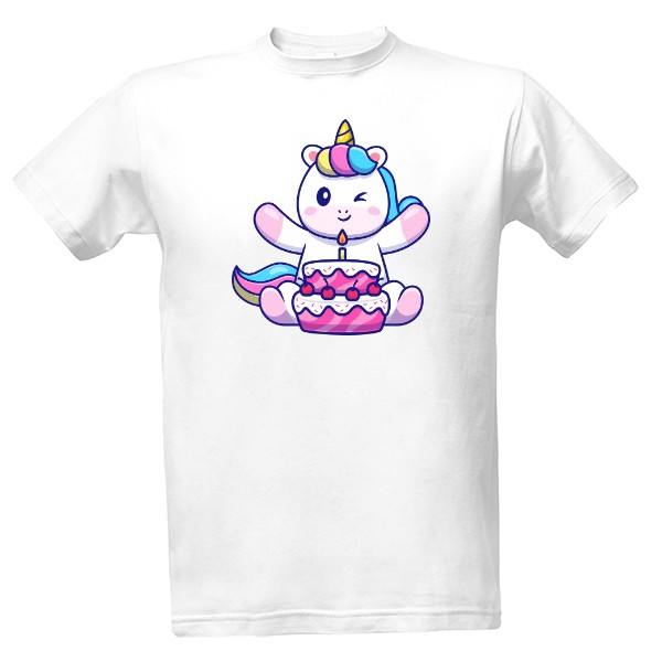 Tričko s potiskem Jednorožec dort