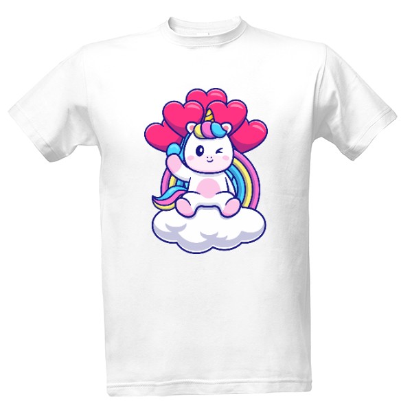 Tričko s potiskem Jednorožec balonky