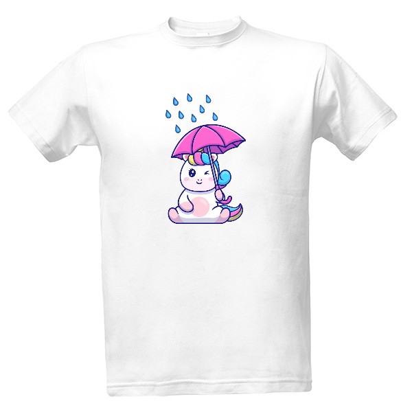 Tričko s potiskem Jednorožec deštník