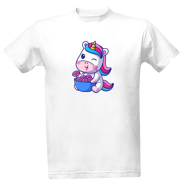 Tričko s potiskem Jednorožec donut 2