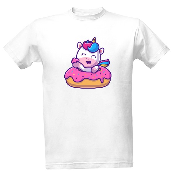 Tričko s potiskem Jednorožec donut
