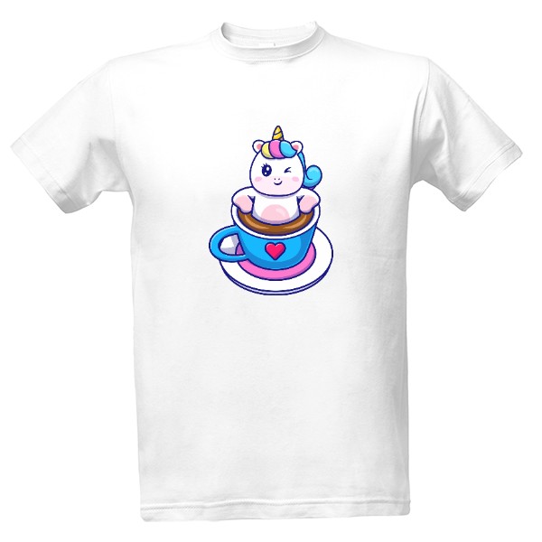 Tričko s potiskem Jednorožec káva 2