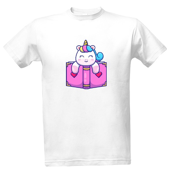 Tričko s potiskem Jednorožec kniha