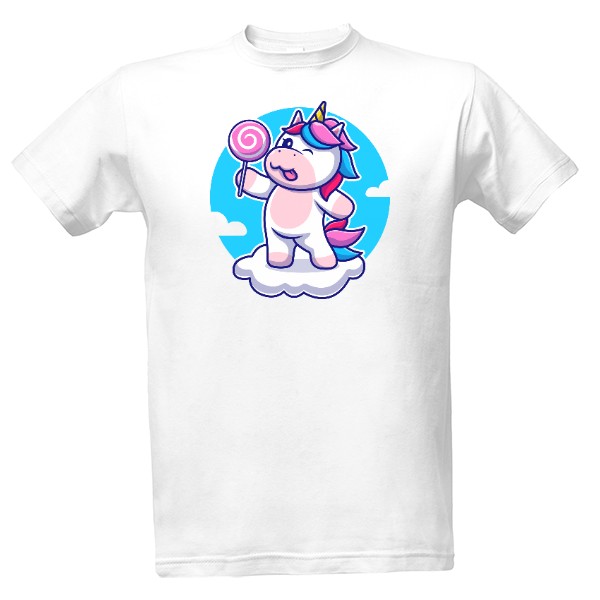 Tričko s potiskem Jednorožec lízátko