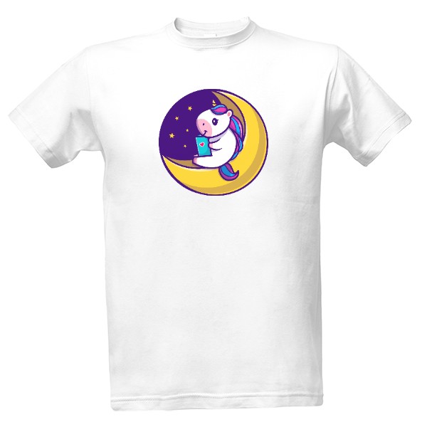 Tričko s potiskem Jednorožec měsíc