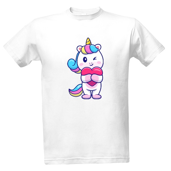 Tričko s potiskem Jednorožec srdce